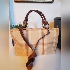 Relic Tan Plaid Canvas Crossbody